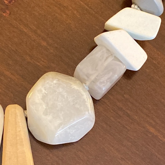 Chunky Wood and Acrylic Necklace - Picture 4 of 5